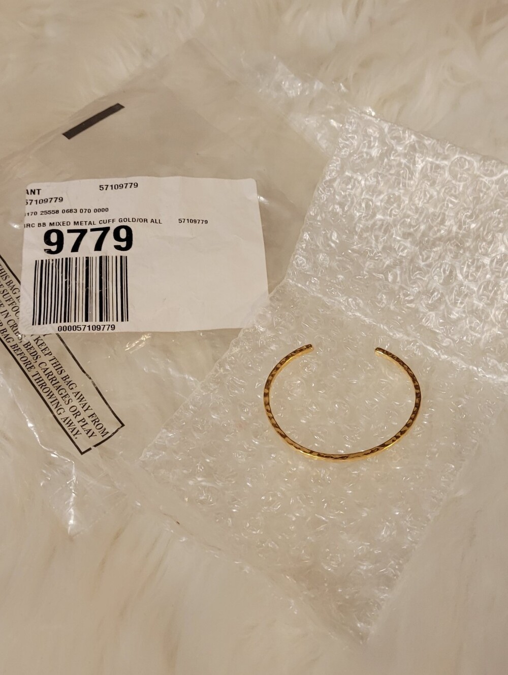 Anthropologie Hammered Thin Cuff Bracelet - gold